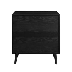 Rattan 2-Door Accent Cabinet - Black Single Adjustable Shelf Within the Cabinet Serves As A Customizable Spot for Spare Linens