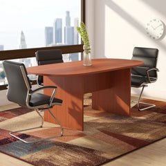 6' L Cherry Cheryl Racetrack Conference Table Made from Laminated Hardwoods