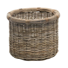 Coastal Rattan Basket Perfect Add Storage Space Sturdy Wicker Farmhouse Style