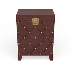 Nailhead Espresso End Table Trunk Ideal for Pillows, Blankets and Other Household