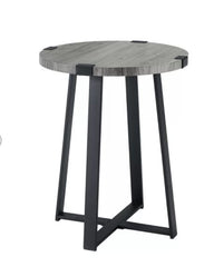 Dark Concrete Wisner Cross Legs End Table Versatile Black Finish