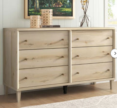 Harry 6 Drawer 59.055'' W Double Dresser Slim Tapered Legs