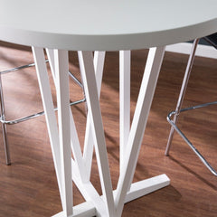 White Bar Height Table Engineered Wood, Acacia Veneer, Rubberwood