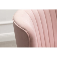 Contemporary Velvet Upholstered Accent Chair - Pink Thick Layers of Dense Foam Are Used to Pad the Backrest and Seat