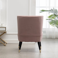 Contemporary Velvet Upholstered Accent Chair - Pink Thick Layers of Dense Foam Are Used to Pad the Backrest and Seat