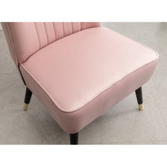 Contemporary Velvet Upholstered Accent Chair - Pink Thick Layers of Dense Foam Are Used to Pad the Backrest and Seat