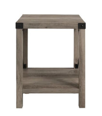 Gray Wash Enzo End Table Accents of Metal Throughout Starting