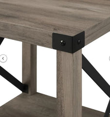 Gray Wash Enzo End Table Accents of Metal Throughout Starting