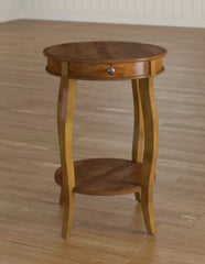 Walnut Shropshire End Table with Storage  Black Finish Brings Style and Function