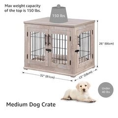 1 Weathered Gray Farid Pet Crate 22.05'' H x 23.5'' W x 18.27'' D nice Piece of Furniture