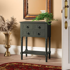 Foshee 23.6'' Console Table Antique Gray Crafted of Solid and Manufactured Wood