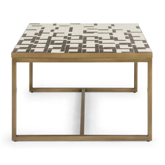 Geometric Coffee Table Contemporary Mosaic Tile Top