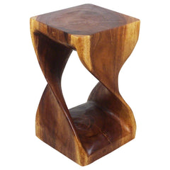 Handmade Wood Original Twist Stool/End Table Sturdy and Stable Side Table is An Eco-Friendly Addition to your Green Aesthetic