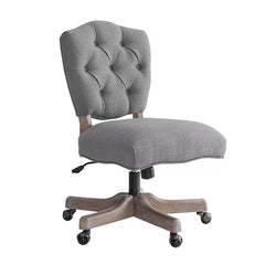 Gray Hutchinson Task Chair Wrapped in Linen Hued Polyester Fabric Design