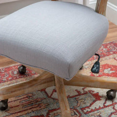 Gray Hutchinson Task Chair Wrapped in Linen Hued Polyester Fabric Design