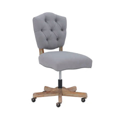 Gray Hutchinson Task Chair Wrapped in Linen Hued Polyester Fabric Design