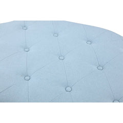 Linen Half Moon Storage Ottoman - Blue Provide Modern Seating and Functional Storage with this Half Moon Storage