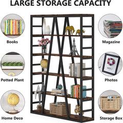 Bookshelf Tall Bookcase, Modern Open Bookshelves Open Shelves Design Maximizes the Open Space Feel,5-Layer