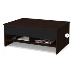 Dark Chocolate/Black Frederick Lift Top Sled Coffee Table with Storage