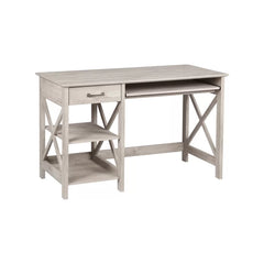 Joanna Washed Finish Desk with Keyboard Tray and Offer Perfect Storage Space Farmhouse Style