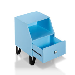 Contemporary Black 16-inch 1-shelf Side Table - Sky Blue