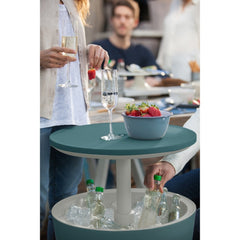 Cool Bar Patio Beverage Cooler Bar Table - Teal 7.5 Gallon Drink Storage Capacity to Handle up to 60 Cans or 40 Bottles of Water with Ice