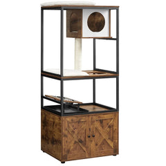 Rustic Brown/Black Kimmel 58" Cat Condo Perfect Napping or Playing