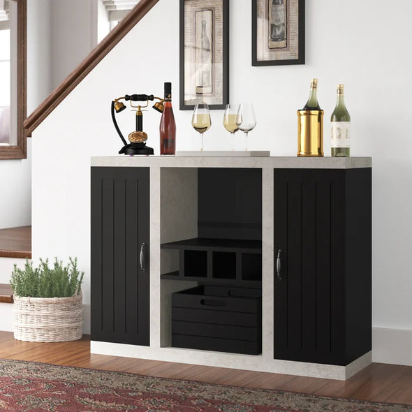 Kissena 47.25'' Wide Sideboard Wine Bottle Storage and Open Storage Cabinets