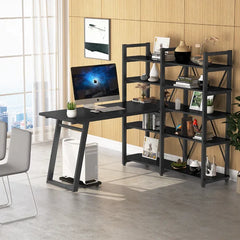 L-Shape Desk Large Computer Desk with 10 Storage Shelves Perfect for Orgnaize