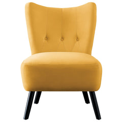 Lapis Accent Chair - Yellow Add Vibrant Accent to your Home's Modern Decor. The Velvet Covering of this Retro-Inspired Accent Chair