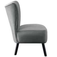 Accent Chair - Grey Add Vibrant Accent to your Home's Modern Decor. The Velvet Covering of this Retro-Inspired Accent Chair