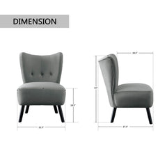 Accent Chair - Grey Add Vibrant Accent to your Home's Modern Decor. The Velvet Covering of this Retro-Inspired Accent Chair