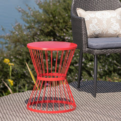 Hand-crafted Round Iron Side Table Add Some Extra Table Space to your Patio Without Dominating your Space or Style