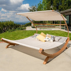 Wood Sunbed with Canopy Enjoy Warm Summer Evenings and Afternoons in the Lovely Fresh Air with this Lovely Sunbed. The Canopy.