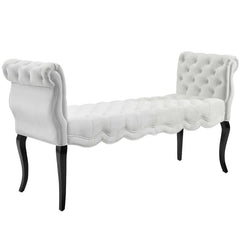 White Mcarthur Upholstered Bench Beautiful Accent or Extra Seating Solution