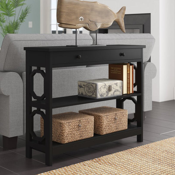 Minier 39.5'' Console Table Black Clean Lined Design Rectangular