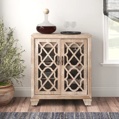 Distressed Finish Mortenson Bar Cabinet Perfect Size for your Kitchen and Living Room