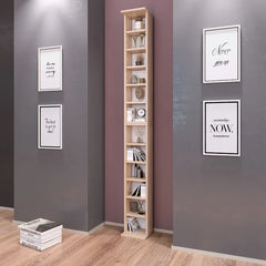 Brown Multimedia Media Shelves Modern Style 10 Adjustable Shelves Provide Essential Storage Space