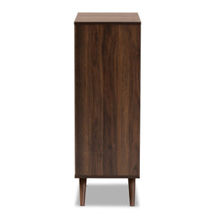 Modern and Contemporary 2-Door Shoe Cabinet Five Shelves with Space to Store up to 15 Pairs of Shoes