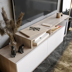 Cordoba/White Niklas Provides A Lot of Space for Storage with 2 Cabinets and Open Shelves