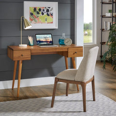 Prosser Natural Solid Wood Desk Contemporary and Mid-Century Modern Decor Styles