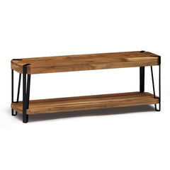 18" H x 48" W x 16" D Wood Bench Solid Wood Tops with Wood Veneers Modern Statement in your Living Space