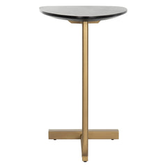 C-Table-Black / Gold - 19" x 15" x 25" Contemporary C-Table Perfect for Living Room