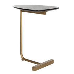 C-Table-Black / Gold - 19" x 15" x 25" Contemporary C-Table Perfect for Living Room