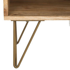 1-Drawer 1-Shelf Accent Table Nightstand - Natural Single Drawer and Mango Wood