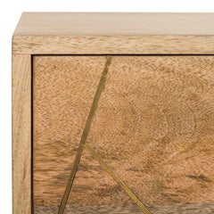 1-Drawer 1-Shelf Accent Table Nightstand - Natural Single Drawer and Mango Wood