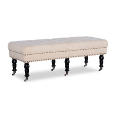 62” W x 19.63” D x 17.75” H Upholstered Bench Whether Placed in the Entryway Or At the Foot of the Bed, this Bench Brings Traditional Style