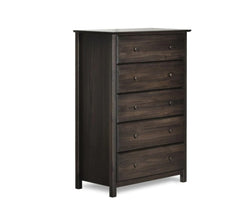 5 Drawer Solid Wood Chest Wood Furniture Shaker, Espresso