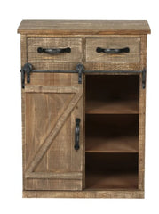 1 Rustic Wood Sliding Barn Door Storage Cabinet - 31.8" H x 24" W x 12" D