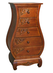 5 Drawer Windsor Hand-carved Bombay Dresser